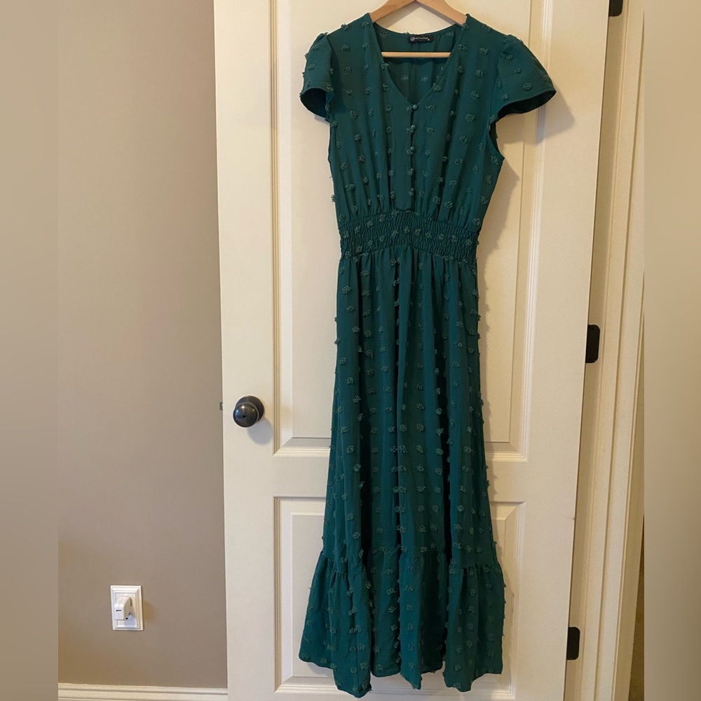Elegant Green Maxi Dress by Pretty Garden size m